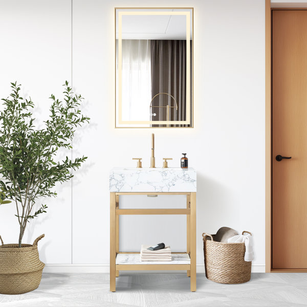Mercer41 Oramsy 24'' Single Bathroom Vanity with Engineered Stone Top ...